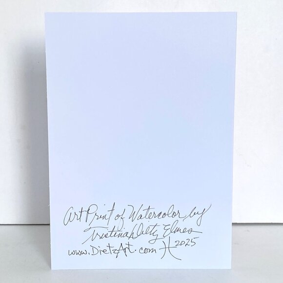 FluffyCat Painting Art Print 5x7in Blank Greeting Card and Envelope All Occasion - Picture 3 of 4